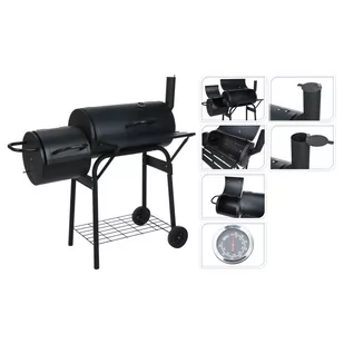 ProGarden Grill z wędzarnią lokomotywa, czarna - Grille - miniaturka - grafika 1