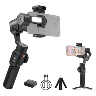 ZHIYUN SMOOTH 5S AI COMBO Ręczny 3-osiowy stabilizator gimbala do vlogów z telefonem Anti-Shake Al Tracking Sterowanie gestami Wbudowane światło wypełniające LED z mini statywem Maks. udźwig 300 g Zamiennik do smartfonów iPhone 15/14/13/12 z systemem Android - Selfie stick - miniaturka - grafika 1