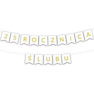 Girlanda BANER - 25 rocznica ślubu - złota - Wesele i ślub - miniaturka - grafika 1