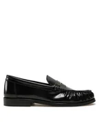 Mokasyny damskie - Tommy Hilfiger Mokasyny Loafer Abrasivato Leather FW0FW08617 Czarny - miniaturka - grafika 1