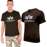 Odzież taktyczna i umundurowanie - Koszulka Alpha Industries Basic 100501 413 - Czarno-oliwkowa XL - miniaturka - grafika 1