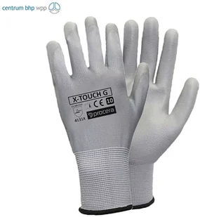 RĘKAWICE OCHRONNE POWLEKANE PU X-TOUCH GRAY; SZARY - Rękawice robocze - miniaturka - grafika 1