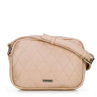 Torebki damskie - Damska torebka crossbody z imitacji skóry beżowa - miniaturka - grafika 1
