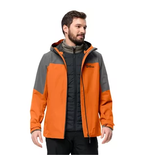 Kurtki męskie - Męska kurtka 3w1 Jack Wolfskin GLAABACH 3IN1 JKT M smokey grey - S - grafika 1