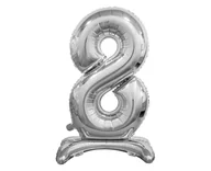 Balony i akcesoria - Godan Balon foliowy cyfra 8 srebrna - 74 cm BC-ASS8 - miniaturka - grafika 1