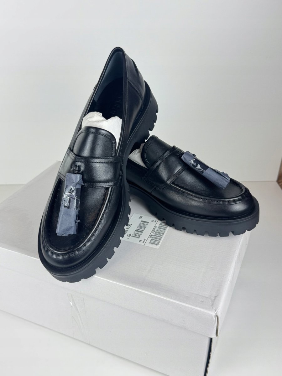 Leger by Lena Gercke loafersy damskie skórzane 40 nowe czarne