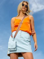 Spódnice - Spódnica mini dwukolorowa z guzikami z przodu EyeForFashion - Eye For Fashion - miniaturka - grafika 1