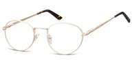 Okulary korekcyjne, oprawki, szkła - Lenonki zerowki Oprawki okulary korekcyjne 976C złote - miniaturka - grafika 1