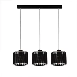 Lampa wisząca, Anina, 53x15x110 cm, czarny, transparentny, chrom - Lampy sufitowe - miniaturka - grafika 1
