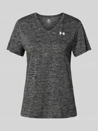 Koszulki i topy damskie - T-shirt z dekoltem w serek model ‘Tech’ - miniaturka - grafika 1