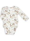 Body dla niemowląt - Niemowlęce body z długim rękawem sarenki kremowe Nicol,r.68 - miniaturka - grafika 1