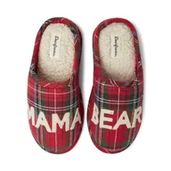 Kapcie damskie - Dearfoams Damskie kapcie z misiem mamą, Czerwony - Tartan Plaid - Medium - miniaturka - grafika 1