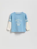 Bluzki dla niemowląt - Reserved - Bawełniany longsleeve - jasnoniebieski - miniaturka - grafika 1