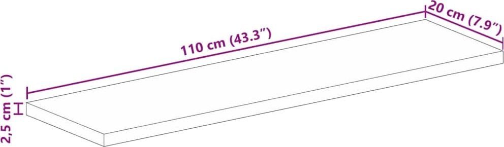 vidaXL vidaXL Blat stołu, 110x20x2,5 cm, prostokątny, lite drewno mango