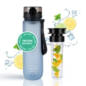 Shakery i bidony sportowe - Butelka na wodę MOMO WAY szara pomysł na prezent BPA free Tritan-600ml - miniaturka - grafika 1