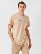 Koszulki męskie - Koton Koszulka męska z aufdruck, beżowa (050), XL, Beżowy (050), XL - miniaturka - grafika 1