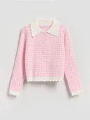 Swetry dla dziewczynek - Reserved - Kardigan z wiskozą - wielobarwny - miniaturka - grafika 1