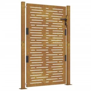 Furtka ogrodowa, 105x130 cm, stal kortenowska, motyw prostokąty Lumarko! - Ogrodzenia - miniaturka - grafika 3