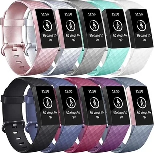 10x PASEK DO ZEGARKA FITBIT Charge 3/4 TPU WODOODPORNY MIX KOLORÓW L - Akcesoria do smartwatchy - miniaturka - grafika 1