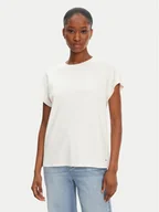 Koszulki i topy damskie - Tommy Hilfiger T-Shirt Gold Button WW0WW45628 Biały Regular Fit - miniaturka - grafika 1