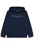 Bluzy dla chłopców - Tommy Hilfiger Bluza Essential Hoodie KS0KS00213 Granatowy Regular Fit - miniaturka - grafika 1