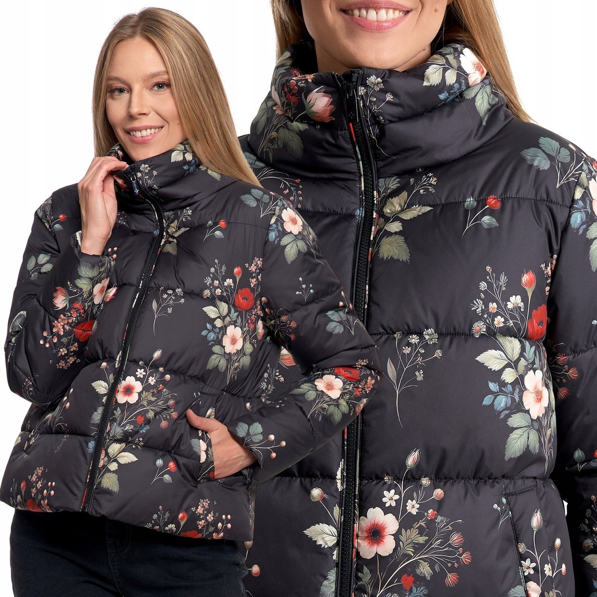 DAMSKA KURTKA PIKOWANA KRÓTKA Z WYSOKĄ STÓJKĄ KRÓTKI FASON ZIMOWA MORAJ M PATT 1