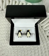 Spinki do mankietów i krawatów - SPINKI DO MANKIETÓW koszuli pingwin pingwiny - miniaturka - grafika 1