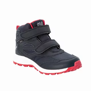 Buty dla dziewczynek - Buty dziecięce Jack Wolfskin WOODLAND TEXAPORE MID VC K dark blue / pink - 26 - grafika 1