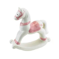 Ozdoby bożonarodzeniowe - Ceramiczny konik bujany, 11,3 x 3,2 x 12,3 cm - miniaturka - grafika 1