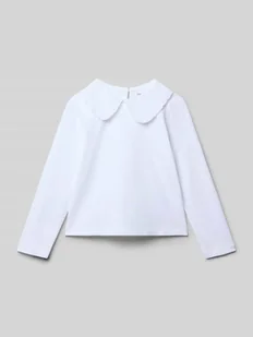 Bluzka z długim rękawem o kroju regular fit z czystej bawełny model ‘Knit’ - Koszulki dla dziewczynek - miniaturka - grafika 1