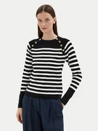 Bluzki damskie - Motivi Bluzka M4286000723N Czarny Slim Fit - miniaturka - grafika 1