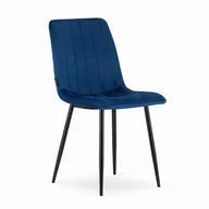 Krzesła - Krzesło LAVA - aksamit granat / nogi czarne - miniaturka - grafika 1