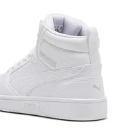 Buty trekkingowe dziecięce - Młodzieżowe sneakersy Rebound V6 Mid PUMA White Cool Light Gray - miniaturka - grafika 1