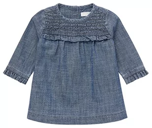 Noppies Baby Dziewczęca sukienka dla dziewczynek Lanexa Long Sleeve sukienka dziecięca, średni niebieski denim P493, 62 - Sukienki - miniaturka - grafika 1