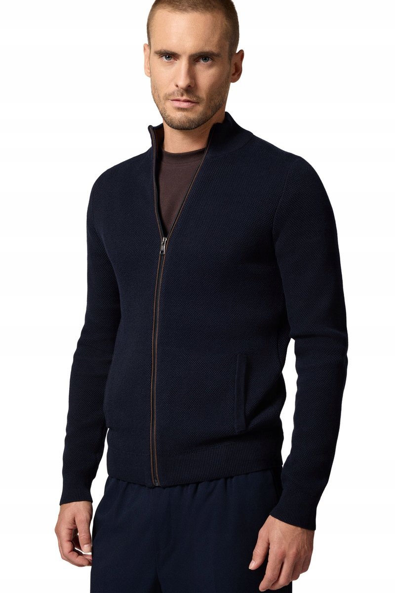 Sweter Męski Granatowy Bawełniany Rozpinany Próchnik PM14 3XL
