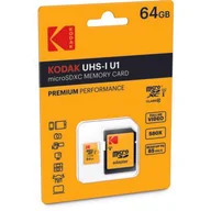 Karty pamięci - Kodak microSDXC 64GB Class 10 U3 (EKMSDM64GXC10HPRK) - miniaturka - grafika 1