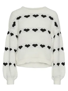 Pieces Sweter w kolorze biało-czarnym - Swetry damskie - miniaturka - grafika 1