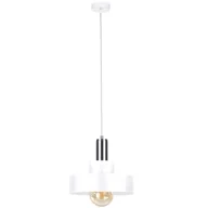 Lampy sufitowe - KET LAMPA wisząca loftowa OPRAWA metalowy ZWIS okrągły biały srebrny - miniaturka - grafika 1