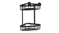 Półki łazienkowe - TESA ALUXX BLACK Aluminium Do zawieszenia na ścianę Półka prysznicowa - miniaturka - grafika 1