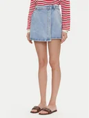 Spodenki damskie - Pepe Jeans Spódnico-szorty PL801187 Niebieski Regular Fit - miniaturka - grafika 1