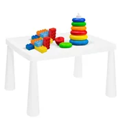 Zestawy mebli dla dzieci - STOLIK DLA DZIECI BIAŁY PLASTIKOWY DO POKOJU DZIECIĘCEGO OGRODU STABILNY - miniaturka - grafika 1