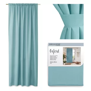 AmeliaHome Zasłona Oxford Pleat niebieski, 140 x 250 cm - Zasłony - miniaturka - grafika 1