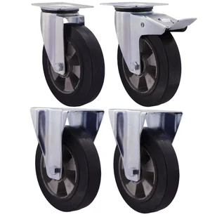 123HALGE200K2 KOŁO ALUMINIUM GUMA FI200 komplet 4 szt. / kolaksiaze - Meble modułowe i akcesoria - miniaturka - grafika 1