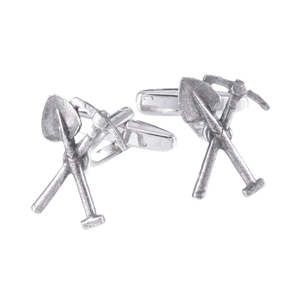 Górnicze spinki do mankietów Kilof i Łopata X2 WCL035