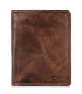 Portfele - OCHNIK PORMS-0466-89 brązowy portfel męski skórzany vintage „Stara Ameryka#8221; z kieszenią na monety - miniaturka - grafika 1