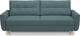 Sofa rozkładana BRAVO Sofa z funkcją spania i podstawą do spania, rozkładana sofa, rozkładana sofa 230 x 100 x 90 cm, kanapa z tkaniny welurowej, kolor: turkusowy - Sofy i kanapy - miniaturka - grafika 1