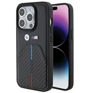 Etui i futerały do telefonów - BMW BMHCP15L22NSTB iPhone 15 Pro 6.1" czarny/black Stamped Tricolor Stripe - miniaturka - grafika 1