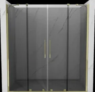 Ścianki i drzwi prysznicowe - Mexen Velar Duo drzwi prysznicowe rozsuwane 200 cm, grafit, złote - 871-200-000-42-50 - miniaturka - grafika 1