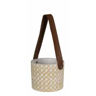 Donice - Osłonka wisząca NATU 14 x 14 x 12 cm kremowo-biały - miniaturka - grafika 1