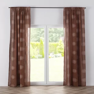 Zasłona BASIC na taśmie marszczącej 130x280 cm brąz 1szt. - Zasłony - miniaturka - grafika 1